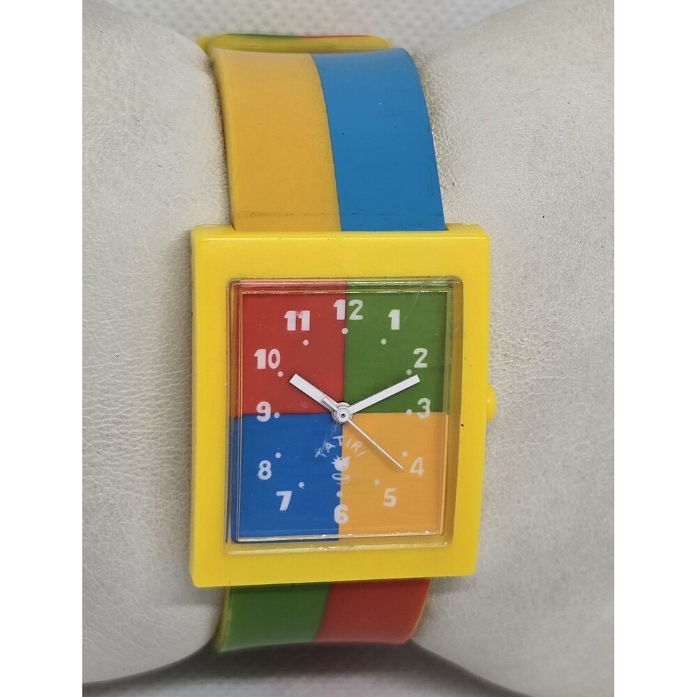 Women's Tatiri Striped Four Quadrants Dial Yellow Green Red Blue Band Watch 05 - Picture 3 of 9